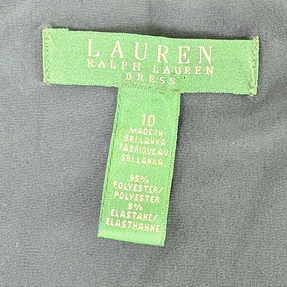 Lauren Ralph Lauren Faux Wrap Ruched Dress Size 10 Navy 3/4 Sleeve Bodycon NWT - Picture 6 of 12